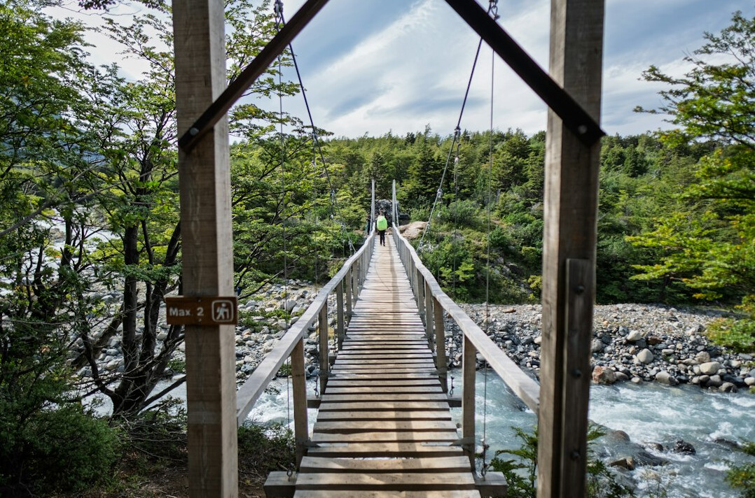 elderly man on bridge in chile